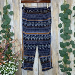 Anthro Petite Elevenses Aralia Printed Cropped Pants